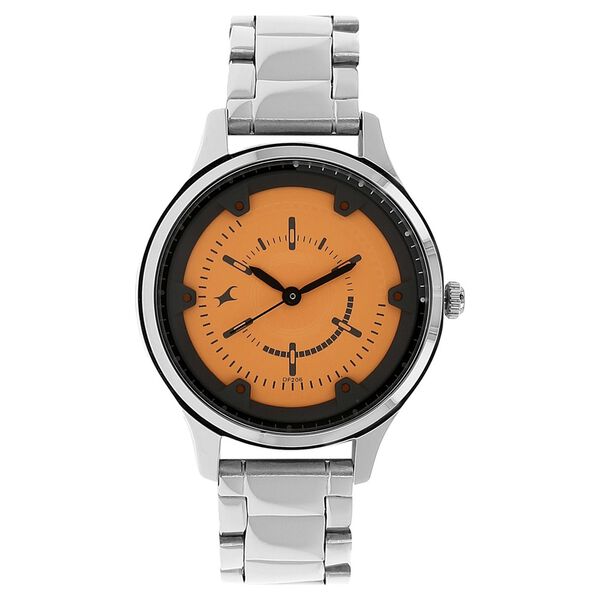 Fastrack Urgent Clementine Quartz Analog Orange Dial Stainless Steel Strap Watch for Girls - image number 0