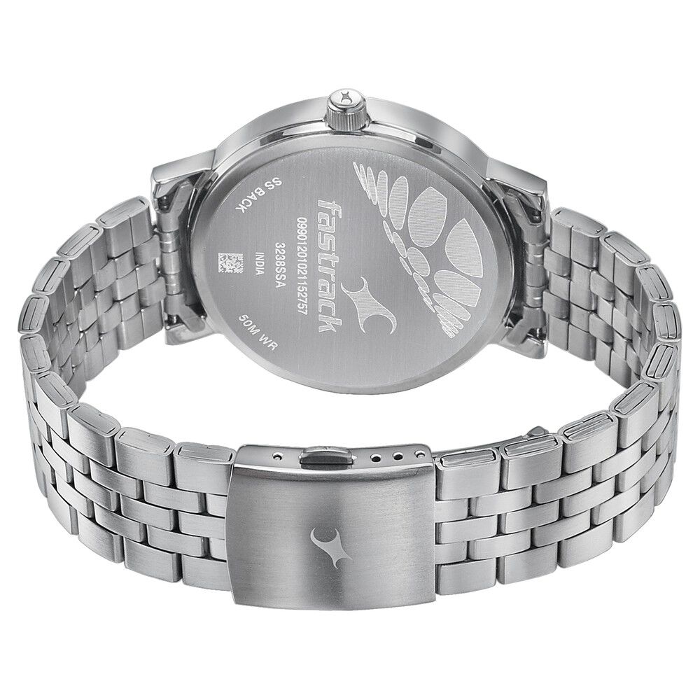 Buy Online Fastrack Dial It Up Quartz Multifunction Silver Dial Stainless Steel Strap Watch for Guys nr3238sm01 Fastrack