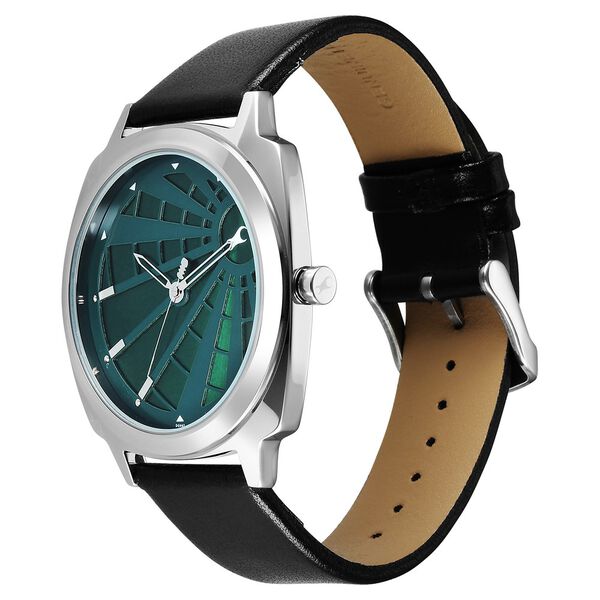 Fastrack Groove Quartz Analog Green Dial Guys Leather Watch - image number 2