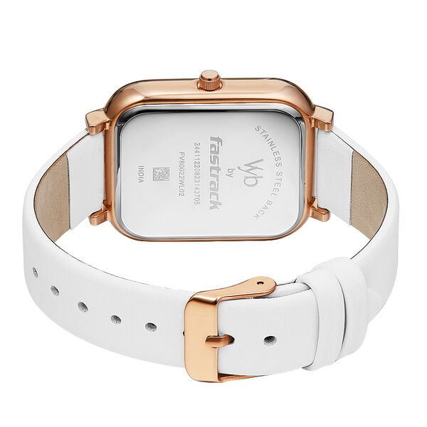 Fastrack Vyb Muse Quartz Analog White Dial Leather Strap Watch for Girls - image number 5