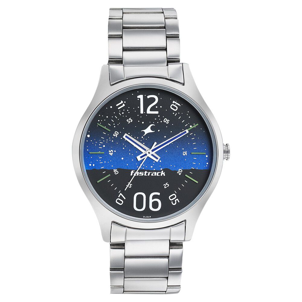 Fastrack Space Rover Quartz Analog Blue Dial Stainless Steel Strap
