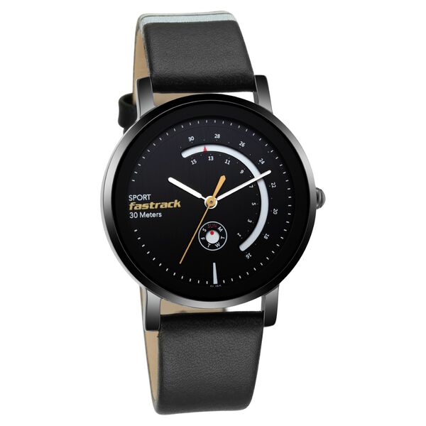 Fastrack Wear Your Look Quartz Analog with Day and Date Black Dial Leather Strap Watch for Girls - image number 0
