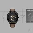 Fastrack Kronos Guys Chronograph Watch With Date Black Dial & Brown Leather Strap - image number 3