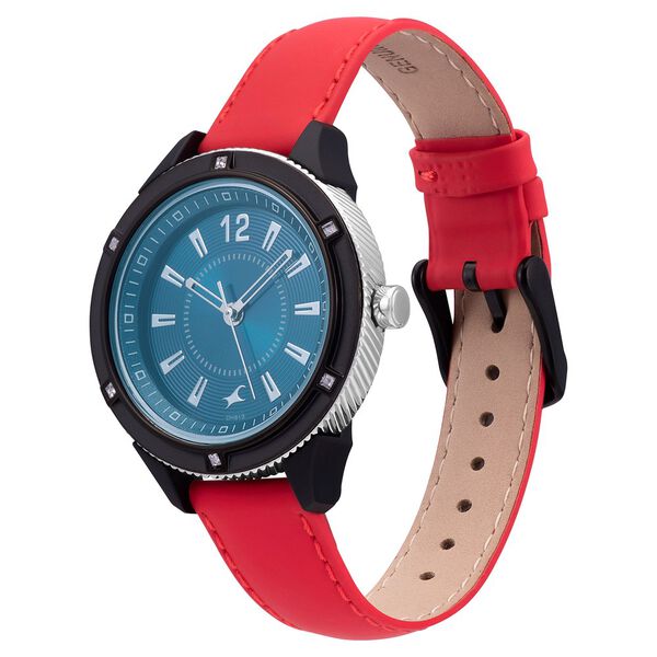 Fastrack Modular Quartz Analog Blue Dial Leather Strap Watch for Girls - image number 2