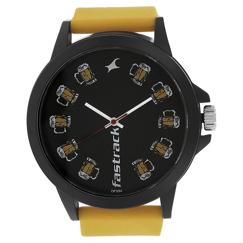 Buy Online Fastrack Quartz Analog Black Dial Silicone Strap Watch