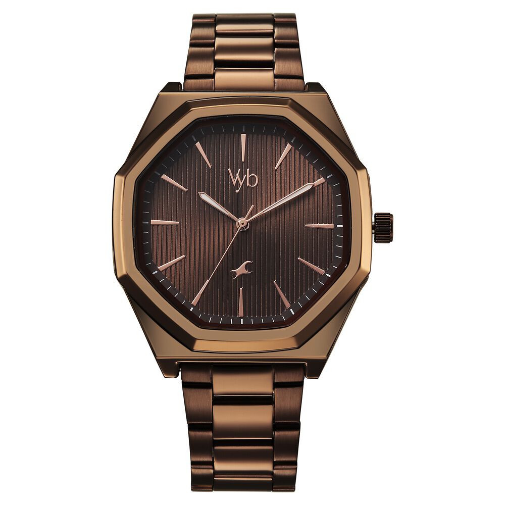 Buy Online Vyb Maverick By Fastrack Quartz Analog Brown Dial Brown
