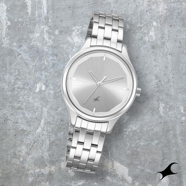 Fastrack Stunners Quartz Analog Silver Dial Metal Strap Watch for Girls - image number 0
