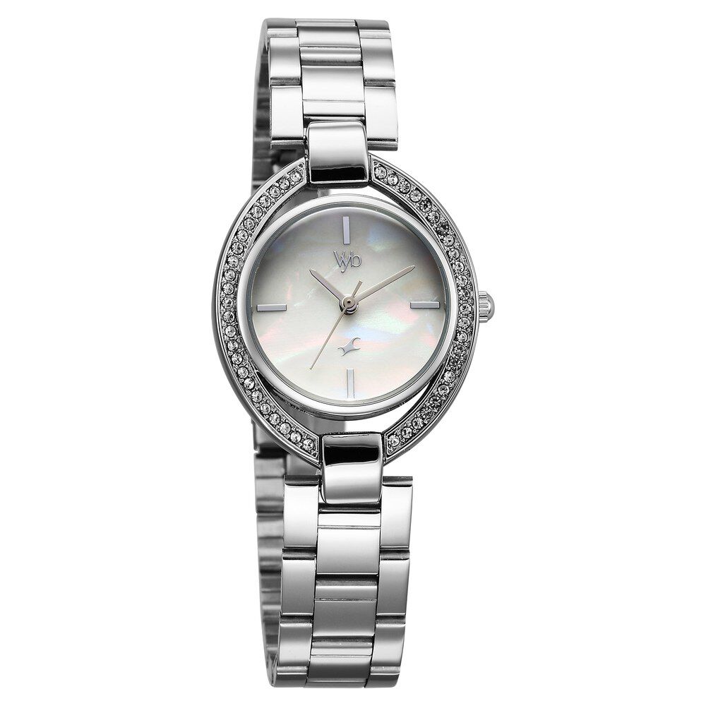 Buy Online Fastrack Vyb Celeste Quartz Analog Mother of Pearl Dial Silver  Color Metal Strap Watch For Girls - fv60043sm01w_p | Fastrack