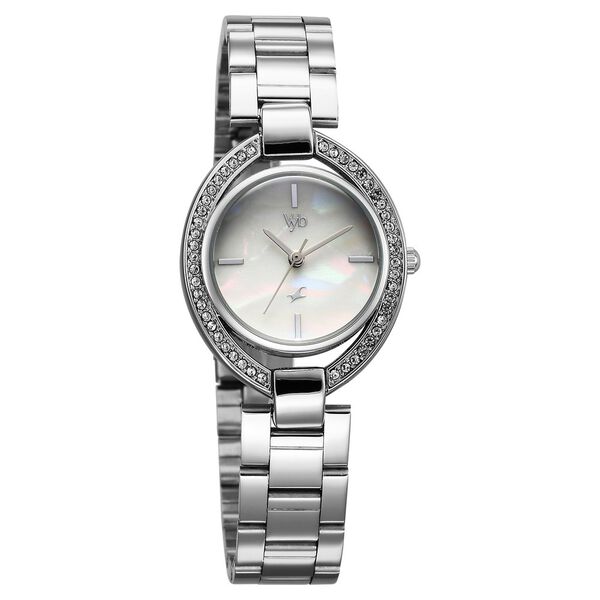 Fastrack Vyb Celeste Quartz Analog Mother of Pearl Dial Silver Color Metal Strap Watch For Girls - image number 2
