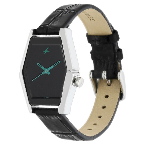 Fastrack Quartz Analog Black Dial Leather Strap Watch for Girls - image number 2