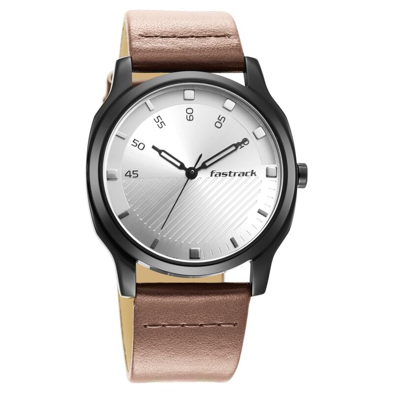 Buy Online Fastrack Stunners Quartz Analog Silver Dial Leather