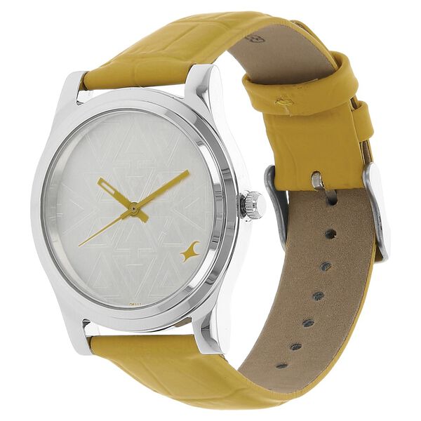 Fastrack Quartz Analog Silver Dial Leather Strap Watch for Girls - image number 1