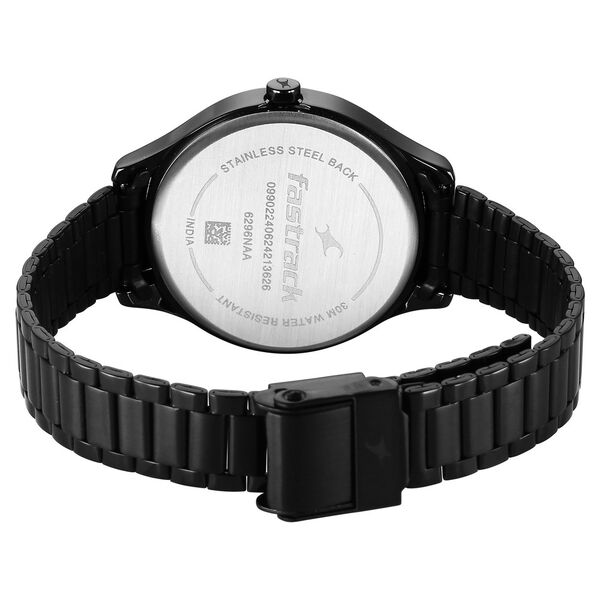 Fastrack Stunners Quartz Analog Black Dial Black Metal Strap Watch For Girls - image number 4