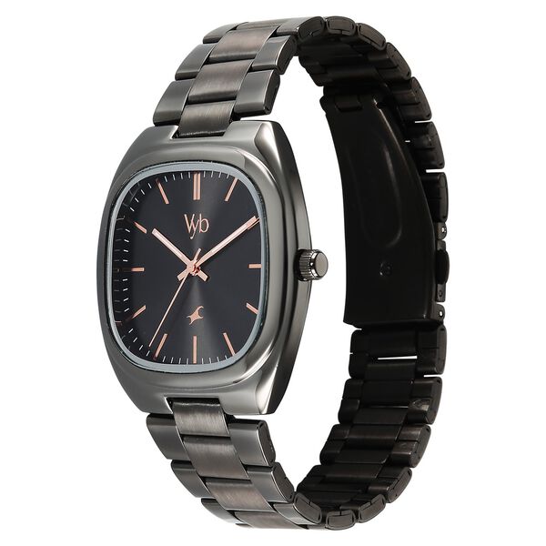 Fastrack Vyb Aviator Quartz Analog Grey Dial Metal Strap Watch For Guys - image number 4