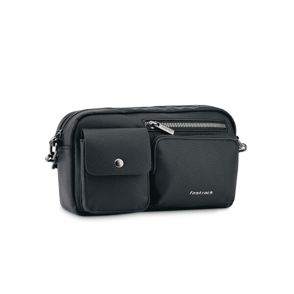 Fastrack Zip-Zone Sling Bag in Black - image number 3