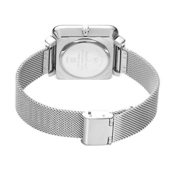 Fastrack Vyb Minimalist Quartz Analog Silver Dial Stainless Steel Strap Watch for Girls - image number 5