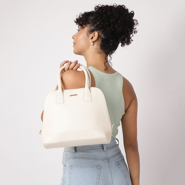 Fastrack Structured Satchel Bag for Women | Classic Bag for Girls, Ladies, Women |� Spacious Bag for College, Work Made of High Quality Faux Leather (White) - image number 7
