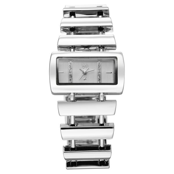 Vyb Siren By Fastrack Quartz Analog Silver Dial Silver Metal Strap Watch For Girls - image number 0