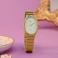 Vyb Enigma By Fastrack Quartz Analog Pink Mother of Pearl Dial Rose Gold Metal Strap Watch For Girls