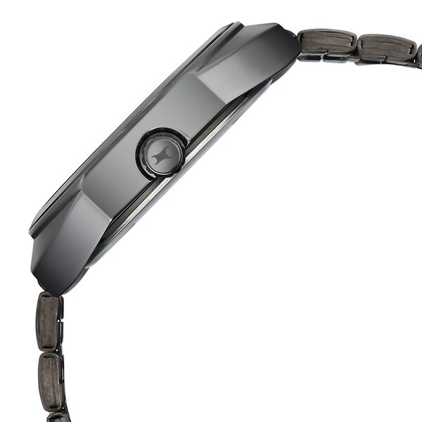 Fastrack Wild Analog with Burgandy Dial Gun Metal Strap Watch for Guys - image number 6