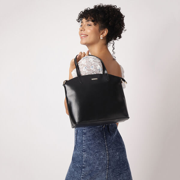 Fastrack Modern Satchel Bag for Women | Chic, Stylish Bag for Girls, Ladies, Women | Spacious Bag with Internal Organisers Made from High-Quality Faux Leather (Black) - image number 7
