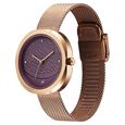 Fastrack Gelato rosegold analog mesh strap watch with Plum dial for Girls - image number 2