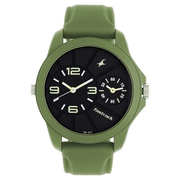 Fastrack Quartz Analog Black Dial Silicone Strap Watch for Guys - image number 0