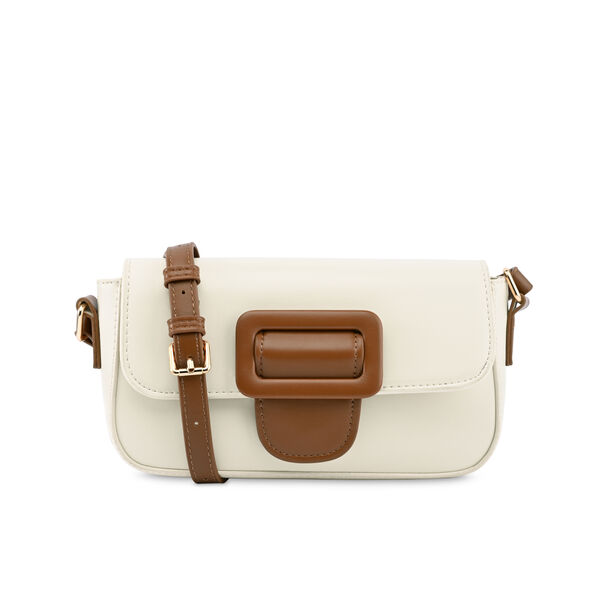 Fastrack Casual Sling Bag with Buckle Detail in White - image number 1