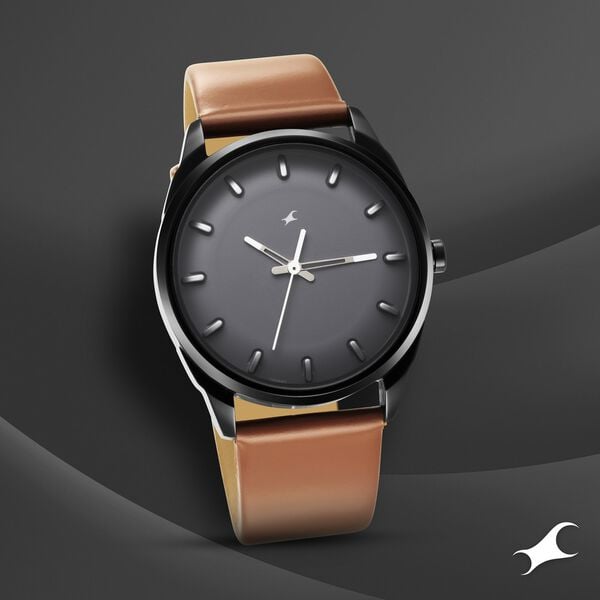 Fastrack After Dark Blue Dial Leather Strap Watch for Guys - image number 0