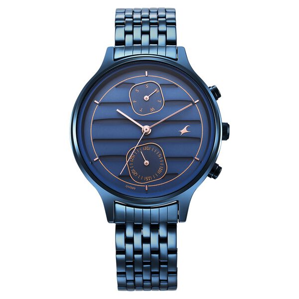 Fastrack Style Up Blue Dial Stainless Steel Strap Watch for Girls - image number 2