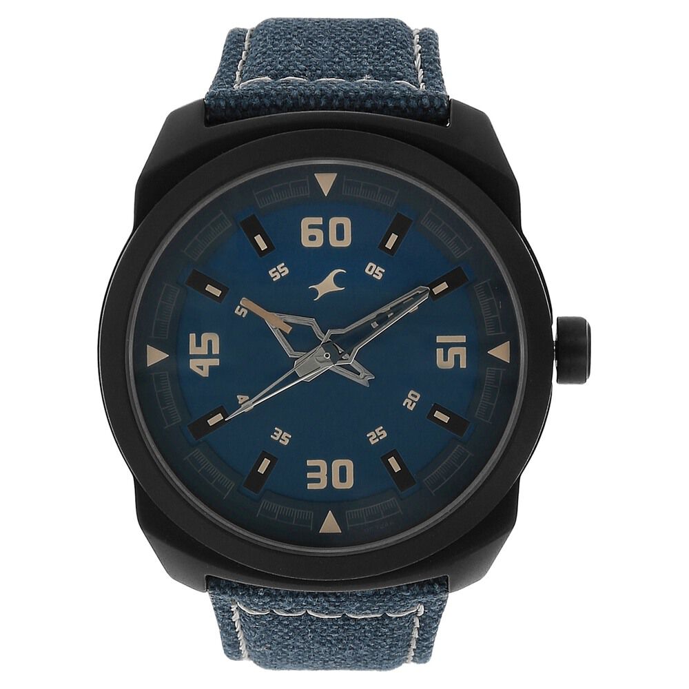 Buy Online Fastrack Quartz Analog Blue Dial Fabric Strap Watch for Guys np9463al07 Fastrack