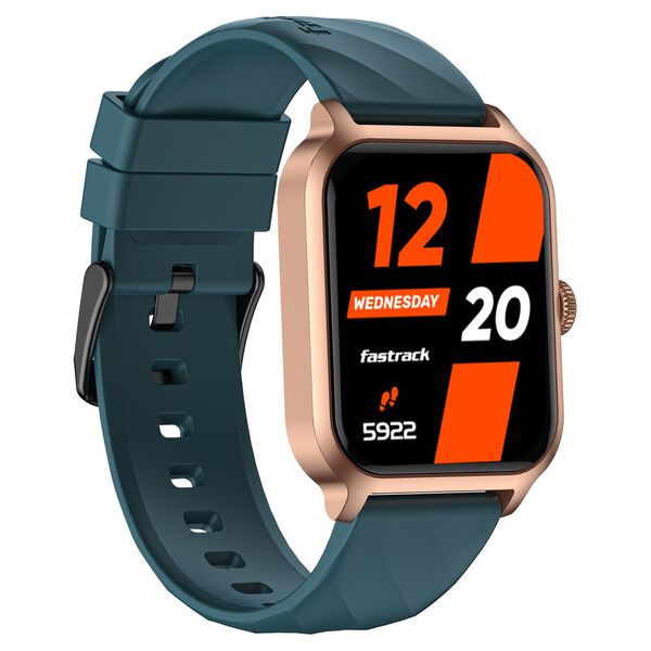 Fastrack Rave FX2 with 4.64 cm UltraVU HD Display, SingleSync BT Calling, Functional Crown with Teal Strap - image number 1
