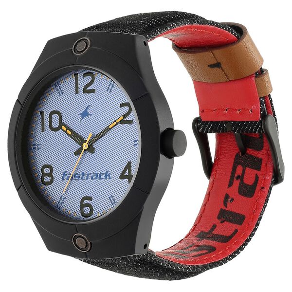 Fastrack Denim Quartz Analog Blue Dial Denim Strap Watch for Guys - image number 2