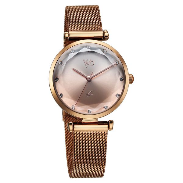 Vyb Aura By Fastrack Quartz Analog Two Toned Dial Metal Strap Watch For Girls - image number 0