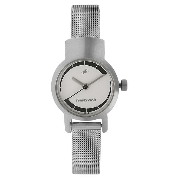 Fastrack Quartz Analog Silver Dial Metal Strap Watch for Girls - image number 0