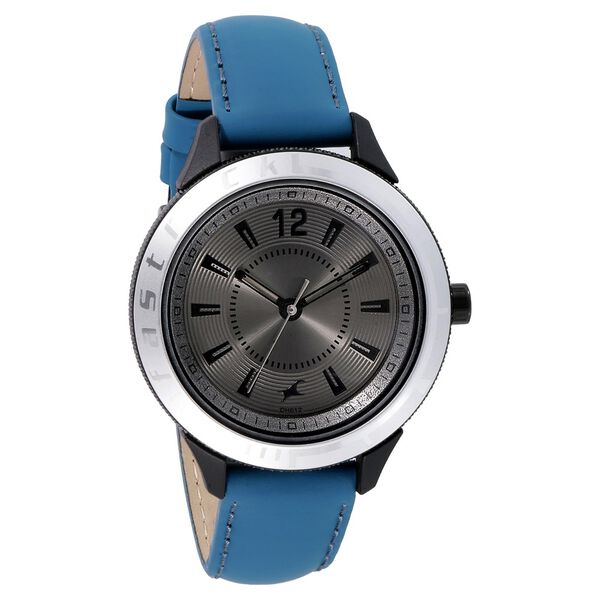 Fastrack Modular Quartz Analog Anthracite Dial Leather Strap Watch for Girls - image number 0