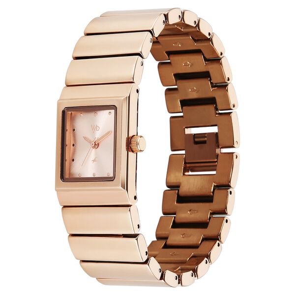 Vyb Successor By Fastrack Quartz Analog Rose Gold Dial Rose Gold Metal Strap Watch For Girls - image number 4