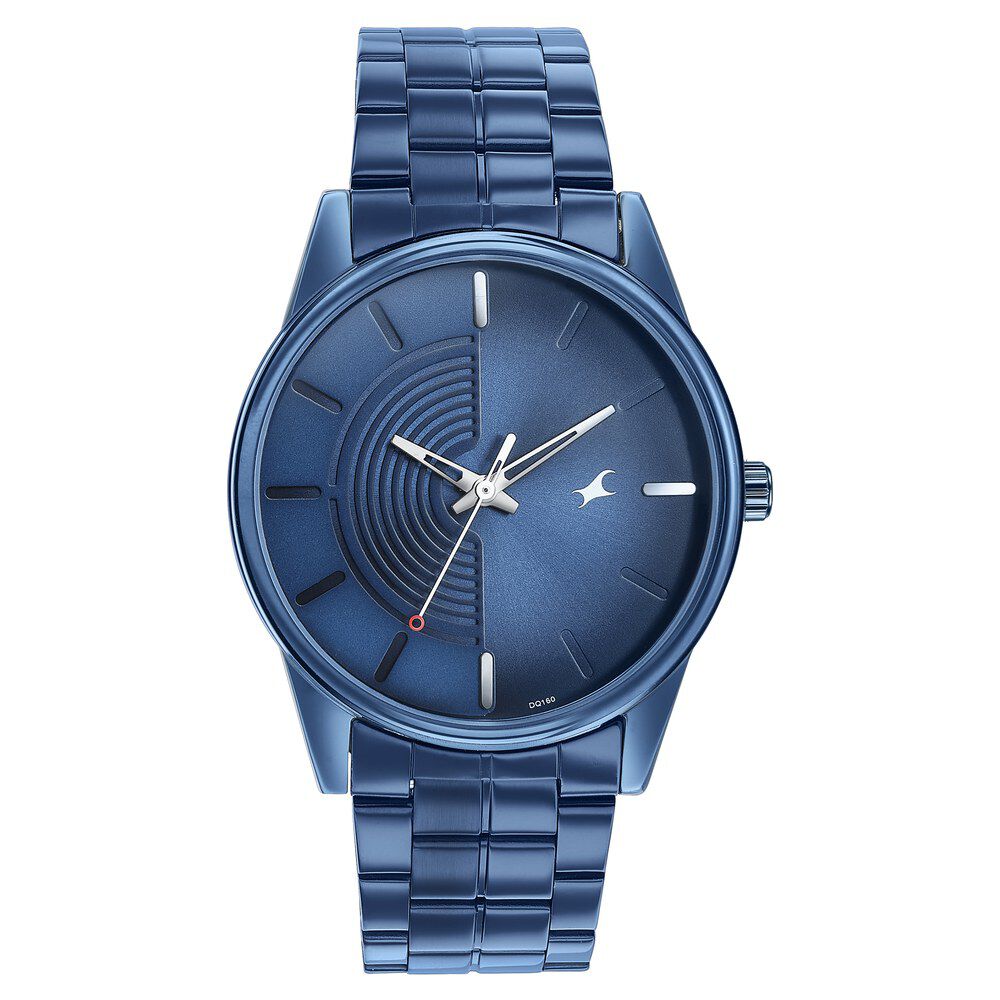 Buy Online Fastrack Stunnerse Quartz Analog Blue Dial With Blue Metal Strap Watch for Guys 3305qm02 Fastrack