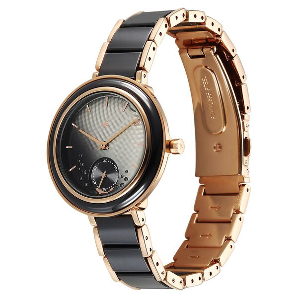 Fastrack Oceanyx - Ceramic Quartz Analog Black Dial Two Toned Strap Watch For Girls - image number 4