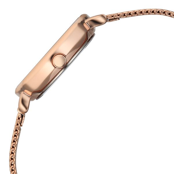Fastrack Stunners Quartz Analog Silver Dial Rose Gold Stainless Steel Strap Watch For Girls - image number 4