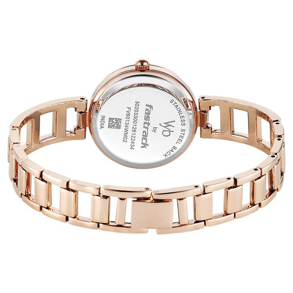 Vyb Seeker By Fastrack Quartz Analog Rose Gold Dial Rose Gold Metal Strap Watch For Girls - image number 5