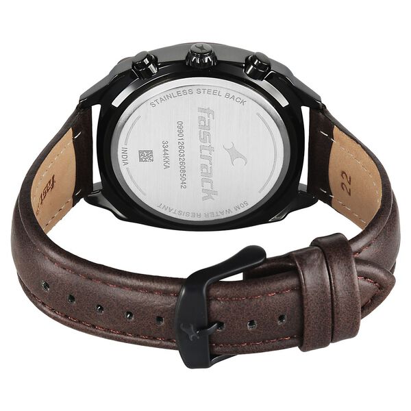 Fastrack Gelato Black chronograph watch with Chocolate dial for Guys - image number 6