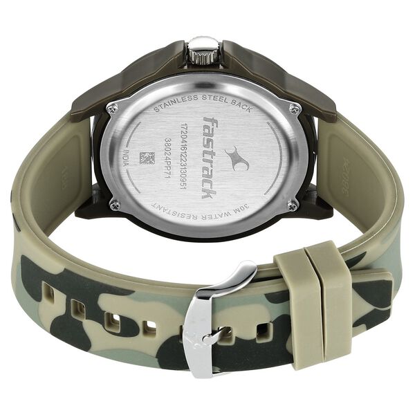 Fastrack Tees Wanderlust Quartz Analog Black Dial Silicone Strap Watch for Unisex - image number 4
