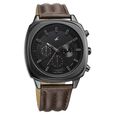 Fastrack Kronos Chronograph Black Dial Brown Leather Strap Watch For Guys - image number 1