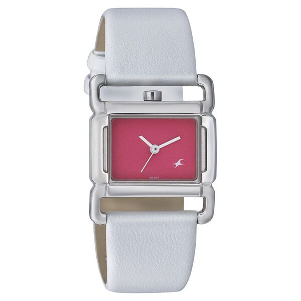 Fastrack Quartz Analog Pink Dial Leather Strap Watch for Girls - image number 0
