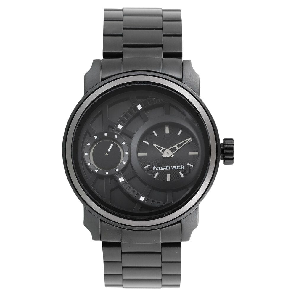 Buy Online Fastrack Quartz Analog Black Dial Stainless Steel Strap Watch for Guys ns3147km01 Fastrack