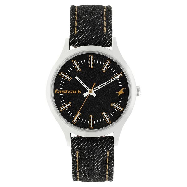 Fastrack Denim Quartz Analog Black Dial Denim Strap Watch for Girls - image number 0