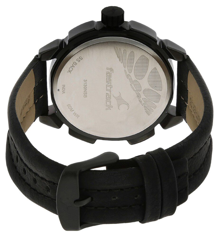 Buy Online Fastrack Quartz Analog Black Dial Leather Strap Watch for Guys nk3130nl01 Fastrack