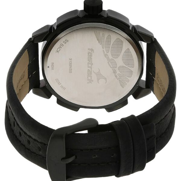 Fastrack Quartz Analog Black Dial Leather Strap Watch for Guys - image number 3