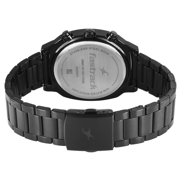 Fastrack Kronos Guys Chronograph Watch With Date Blue Dial & Black Stainless Steel Strap - image number 5